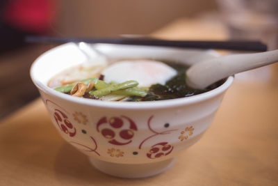 Close-up of soup in bowl