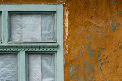 Low angle view of window on building