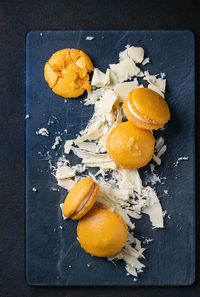 High angle view of fruits on table