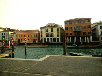 Buildings against clear sky