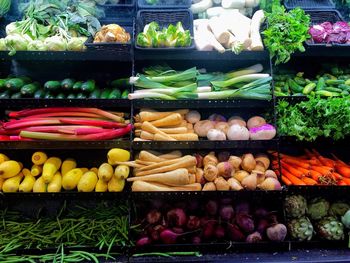 High angle view of vegetables for sale