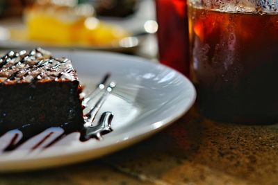 Close-up of cake on table