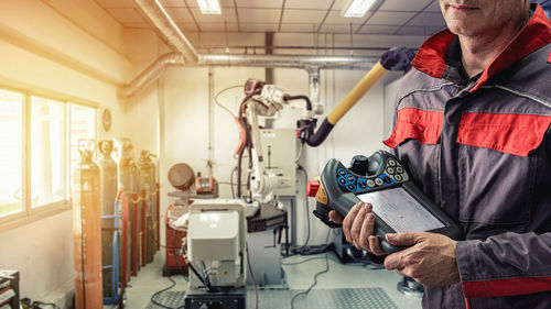 People working in factory