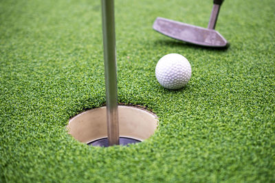 Golf ball on grass