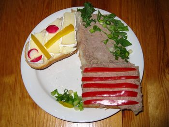 Close-up of food on wooden table