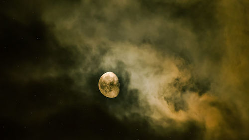 Low angle view of moon at night