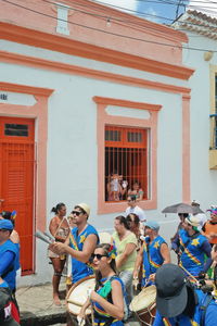 People walking in building