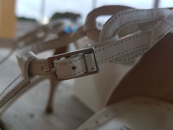 Close-up of padlocks on metal