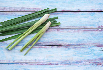 High angle view of food on table