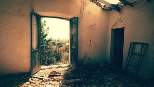 Interior of abandoned house