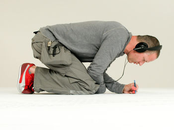 Man sitting on hand