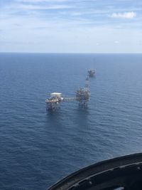 Coming in for a landing on offshore production platform 