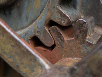 Close-up of rusty machine part