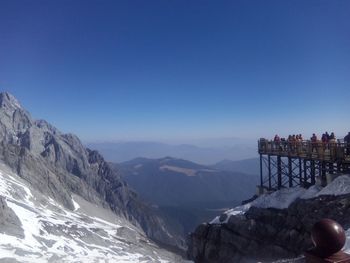 Scenic view of mountains against clear sky