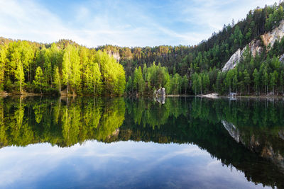 Adrspach lake, part of adrspach-teplice rocks nature reserve, czech republic