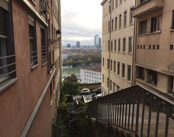 Looking down towards the rhône river from the bohemian croix-rousse neighborhood - lyon, france