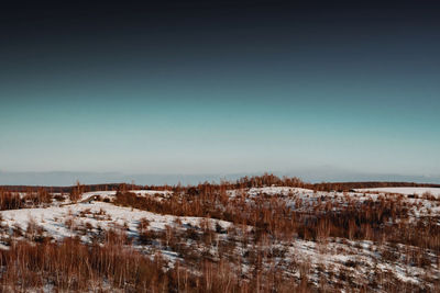 Clear winter sky mountain landscape panorama