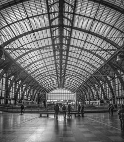 People walking in railroad station