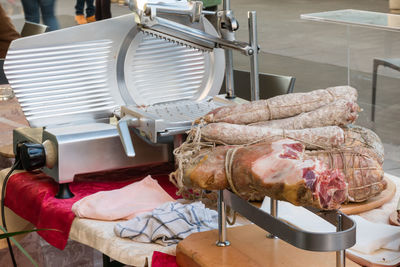 Close-up of food on table