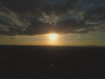 Scenic view of landscape against sky during sunset