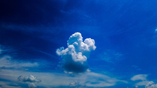 Low angle view of white blue sky