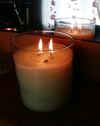 Close-up of illuminated candle