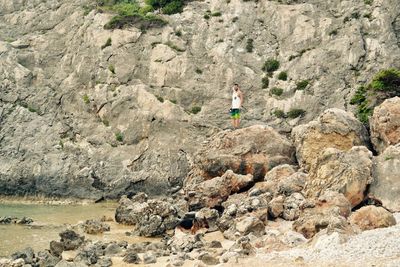 Man standing on rock