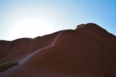 Scenic view of desert against clear sky