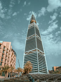 Low angle view of modern buildings against sky