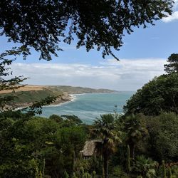 High angle view of sea against sky