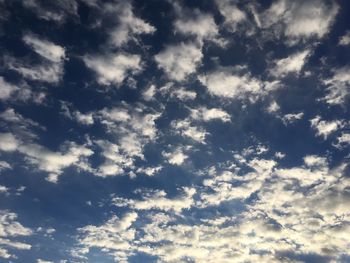 Low angle view of clouds in sky