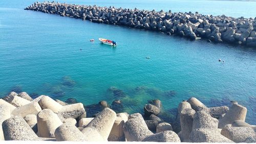 Rocks in sea