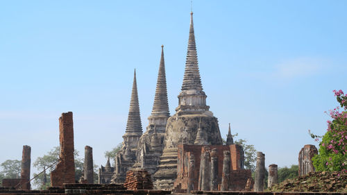 Panoramic view of temple building against clear sky