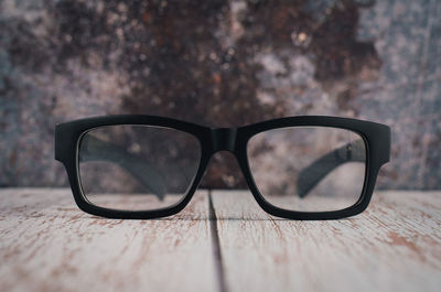 Close-up of sunglasses on table