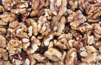 Full frame shot of walnuts