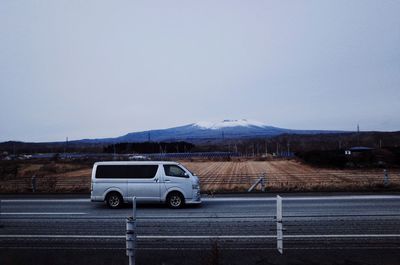 Car on road against sky