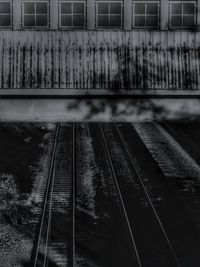 High angle view of railroad tracks