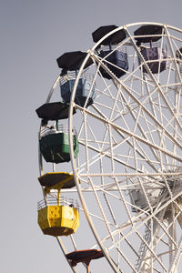 Low angle view of ferris wheel against clear sky