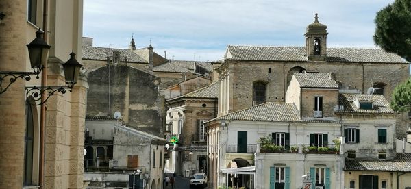 Low angle view of buildings against sky