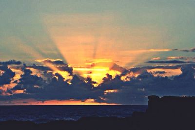 Scenic view of sea at sunset