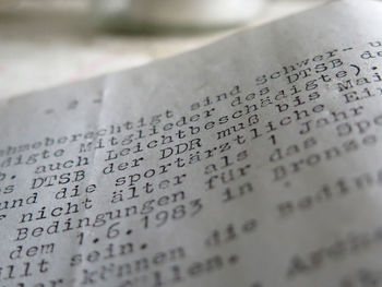 Close-up of text on paper