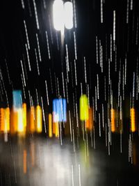 Wet illuminated during rainy season at night