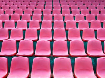 Full frame shot of empty seats in stadium