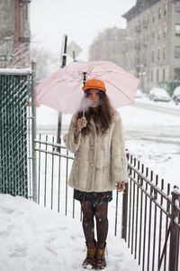 Young woman in the snow