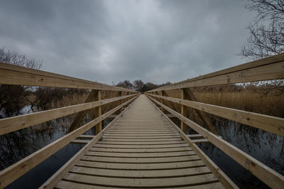 Footbridge against sky