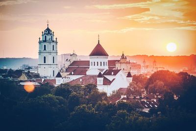 View of church against sky at sunset