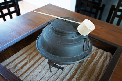 Irori, fireplace inside of traditional japanese house used for cooking food and drink