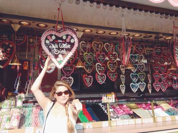 Woman at a market stall