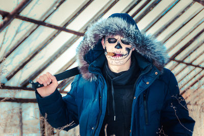 Portrait of a man with spooky make-up