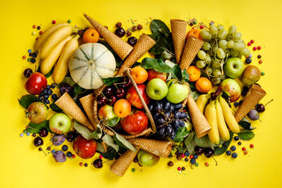 High angle view of fruits